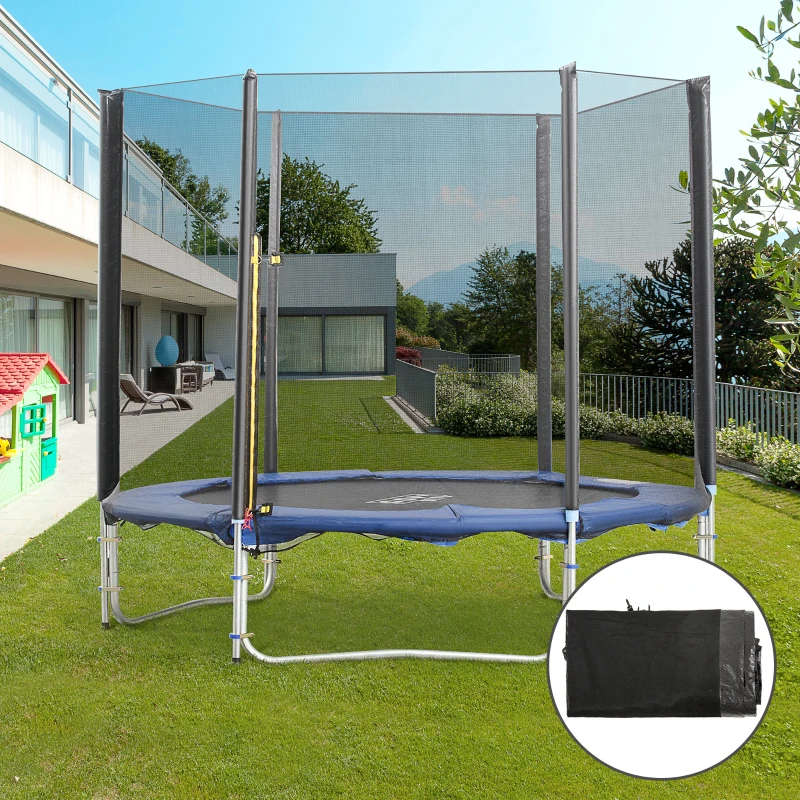 8FT Round Trampoline Enclosure Net Outdoor Bounce Safety Net Replacement for 6 Poles Black