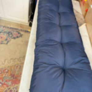 Thick Outdoor Navy Bench Seat Cushion with Ties. 60x20