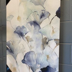 24x36 Flower Canvas in Blues