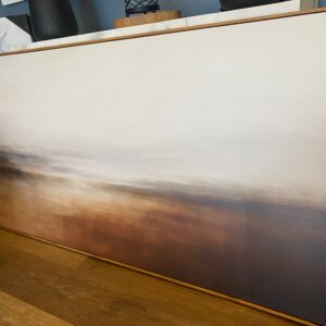 Abstract Canvas with Wood Frame. Muted Tone.  cosmetic damage to frame. 30"x60"