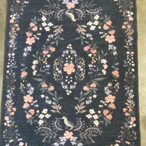 Rifle Paper & Co Loloi Black Floral Area Rug. 3'9x5'6