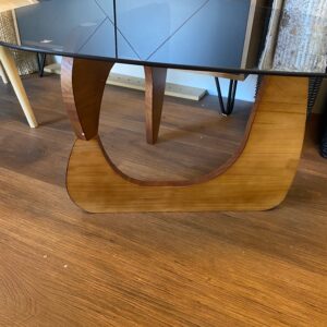 Wood and Glass Side Table. 36x26x16"H