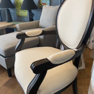 Miraz upholstered solid wood armchair. 19"d, 24"w, 38"h