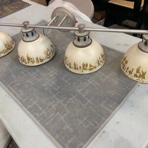 Kingsley Four Light Vanity Light with Aged Galvanized Steel Frame. 40"wx7"hx10"d