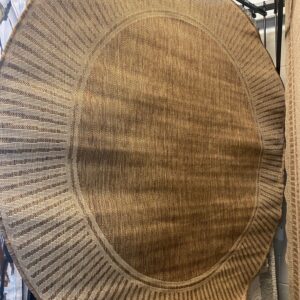 Alegre bordered indoor/outdoor 6’7 round area rug