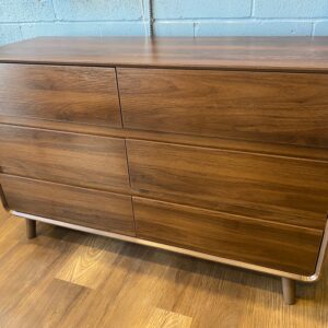 Angela MCM six drawer dresser. 47x16x31”H
