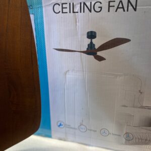 Nicola 48” solid wood , three blade ceiling fan with six speeds and remote control. 120V